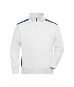Unisex Workwear Half-Zip Sweat - COLOR - White/royal 8542