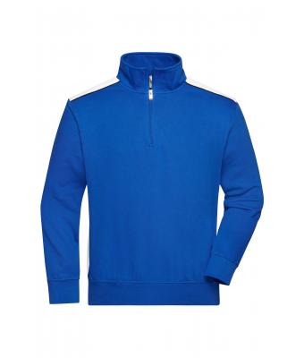 Unisex Workwear Half-Zip Sweat - COLOR - Royal/wit 8542