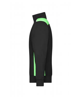 Unisex Workwear Half-Zip Sweat - COLOR - Zwart/lime 8542