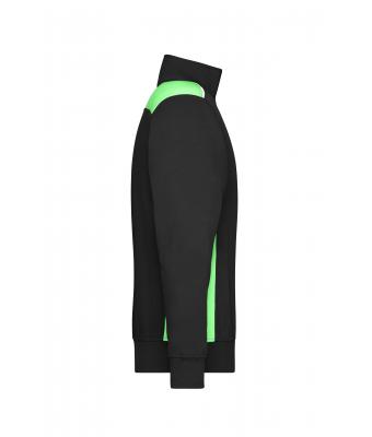 Unisex Workwear Half-Zip Sweat - COLOR - Zwart/lime 8542