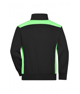 Unisex Workwear Half-Zip Sweat - COLOR - Zwart/lime 8542