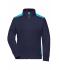 Damen Ladies' Workwear Sweat Jacket - COLOR - Navy/turquoise 8543