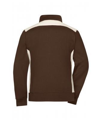Damen Ladies' Workwear Sweat Jacket - COLOR - Brown/stone 8543