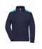 Dames Ladies' Workwear Sweat Jacket - COLOR - Navy/turquoise 8543