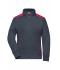 Dames Ladies' Workwear Sweat Jacket - COLOR - Carbon/rood 8543