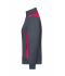 Dames Ladies' Workwear Sweat Jacket - COLOR - Carbon/rood 8543