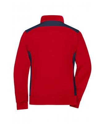 Damen Ladies' Workwear Sweat Jacket - COLOR - Red/navy 8543