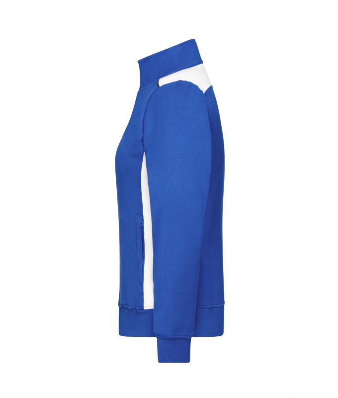 Damen Ladies' Workwear Sweat Jacket - COLOR - Royal/white 8543