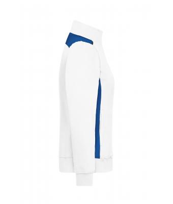 Damen Ladies' Workwear Sweat Jacket - COLOR - White/royal 8543