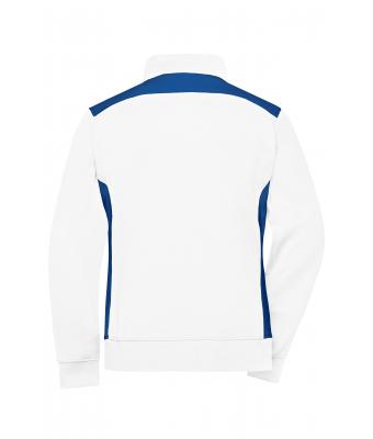 Damen Ladies' Workwear Sweat Jacket - COLOR - White/royal 8543