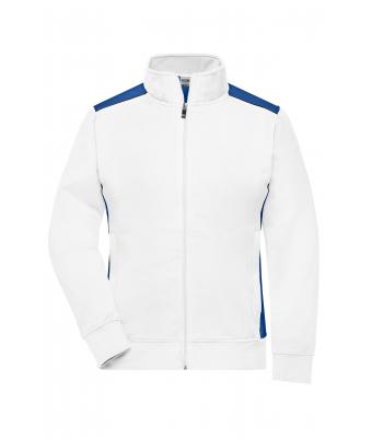 Damen Ladies' Workwear Sweat Jacket - COLOR - White/royal 8543