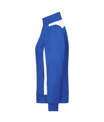 Dames Ladies' Workwear Sweat Jacket - COLOR - Royal/wit 8543