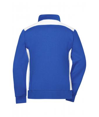 Dames Ladies' Workwear Sweat Jacket - COLOR - Royal/wit 8543