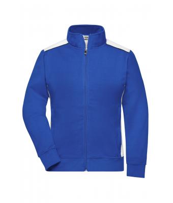 Dames Ladies' Workwear Sweat Jacket - COLOR - Royal/wit 8543
