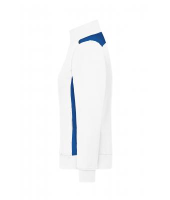 Femme Sweat-shirt veste workwear femme - COLOR - Blanc/royal 8543