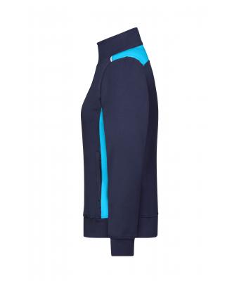 Femme Sweat-shirt veste workwear femme - COLOR - Marine/turquoise 8543