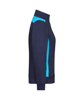 Femme Sweat-shirt veste workwear femme - COLOR - Marine/turquoise 8543