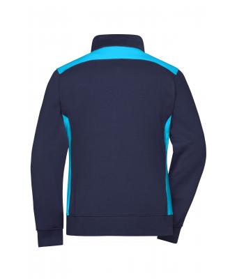 Femme Sweat-shirt veste workwear femme - COLOR - Marine/turquoise 8543