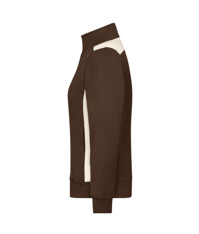 Femme Sweat-shirt veste workwear femme - COLOR - Marron/pierre 8543