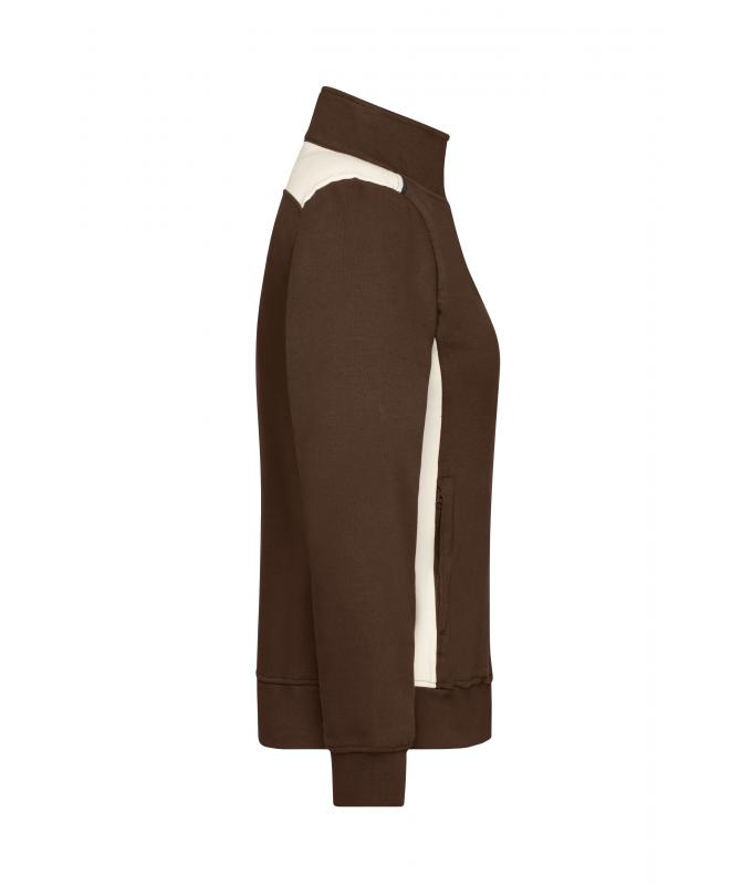 Femme Sweat-shirt veste workwear femme - COLOR - Marron/pierre 8543
