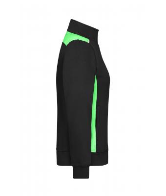 Femme Sweat-shirt veste workwear femme - COLOR - Noir/vert-citron 8543