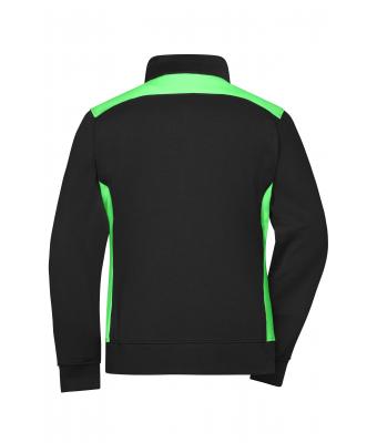 Femme Sweat-shirt veste workwear femme - COLOR - Noir/vert-citron 8543