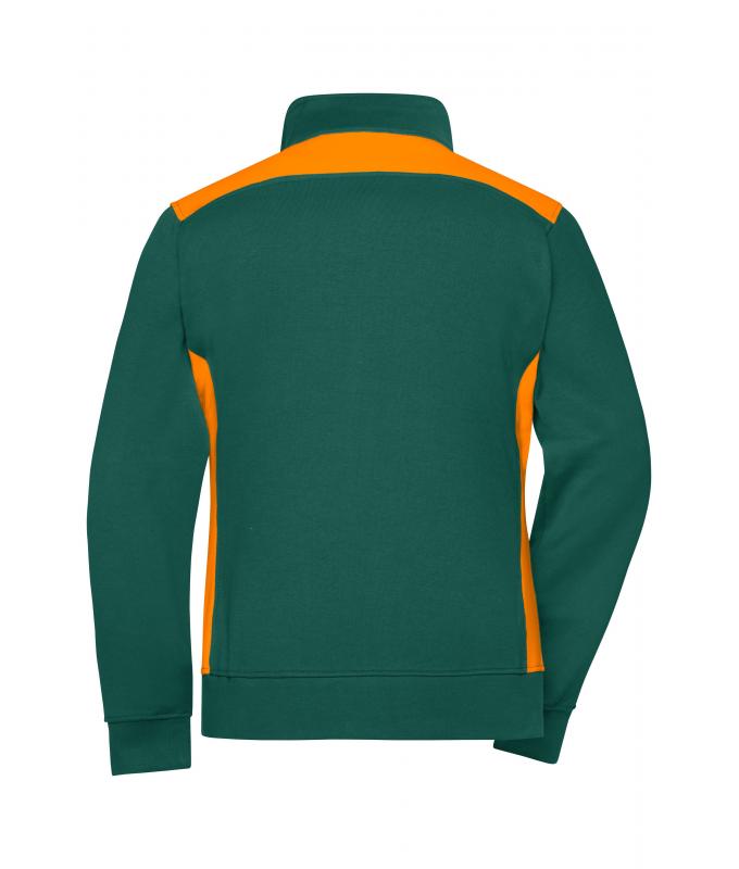 Femme Sweat-shirt veste workwear femme - COLOR - Vert-foncé/orange 8543
