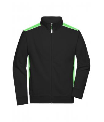 Men Men's Workwear Sweat Jacket - COLOR - Black/lime-green 8544