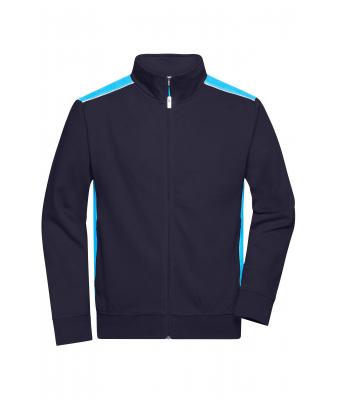 Men Men's Workwear Sweat Jacket - COLOR - Navy/turquoise 8544