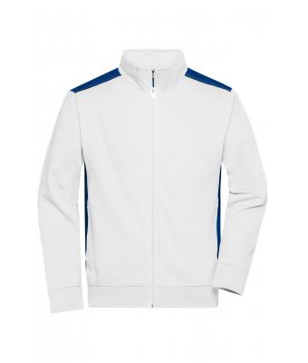 Men Men's Workwear Sweat Jacket - COLOR - White/royal 8544