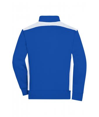 Unisexe Sweat-shirt veste workwear - COLOR - Royal/blanc 8544