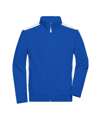 Unisexe Sweat-shirt veste workwear - COLOR - Royal/blanc 8544