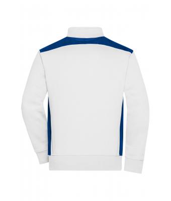 Unisexe Sweat-shirt veste workwear - COLOR - Blanc/royal 8544
