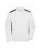 Unisexe Sweat-shirt veste workwear - COLOR - Blanc/royal 8544