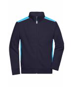 Unisexe Sweat-shirt veste workwear - COLOR - Marine/turquoise 8544