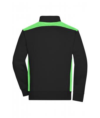 Unisexe Sweat-shirt veste workwear - COLOR - Noir/vert-citron 8544
