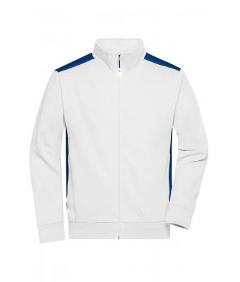 Homme Sweat-shirt veste workwear homme - COLOR - Blanc/royal 8544
