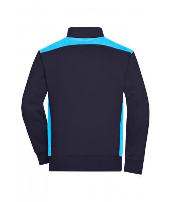 Unisex Workwear Sweat Jacket - COLOR - Navy/turquoise 8544