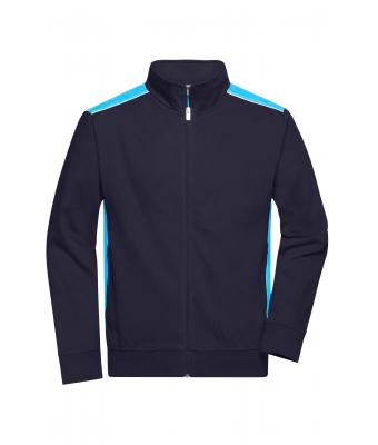Unisex Workwear Sweat Jacket - COLOR - Navy/turquoise 8544