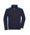 Unisex Workwear Sweat Jacket - COLOR - Navy/turquoise 8544