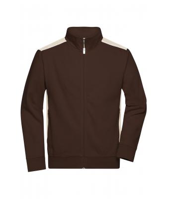 Unisex Workwear Sweat Jacket - COLOR - Brown/stone 8544