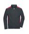Unisex Workwear Sweat Jacket - COLOR - Carbon/rood 8544