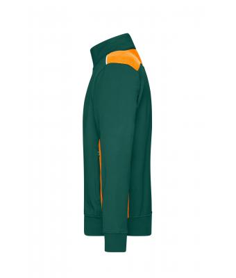 Unisex Workwear Sweat Jacket - COLOR - Dark-green/orange 8544