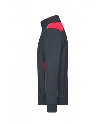 Unisex Workwear Sweat Jacket - COLOR - Carbon/rood 8544