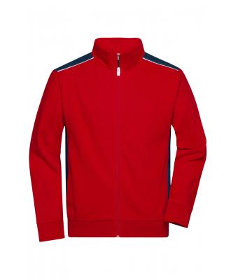 Unisex Workwear Sweat Jacket - COLOR - Rood/navy 8544