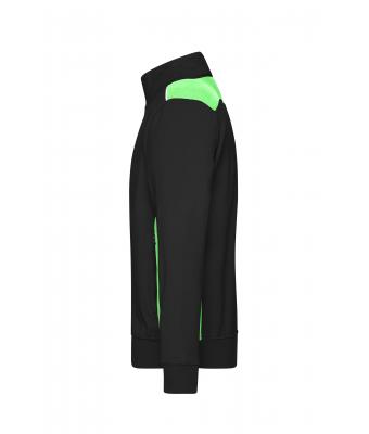 Unisex Workwear Sweat Jacket - COLOR - Zwart/lime 8544