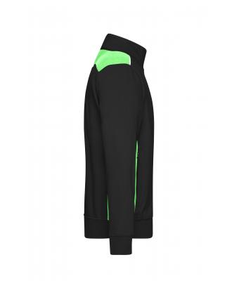 Unisex Workwear Sweat Jacket - COLOR - Zwart/lime 8544
