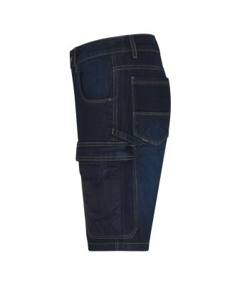Unisex Workwear Stretch-Bermuda-Jeans Blauw-denim 10523