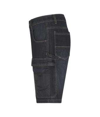 Unisex Workwear Stretch-Bermuda-Jeans Zwart-denim 10523