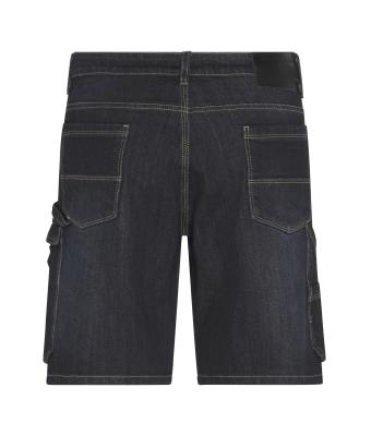 Unisex Workwear Stretch-Bermuda-Jeans Zwart-denim 10523